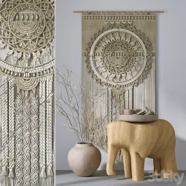 Decorative set with panels Macrame